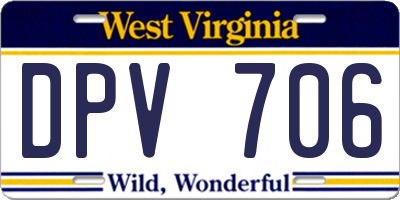 WV license plate DPV706