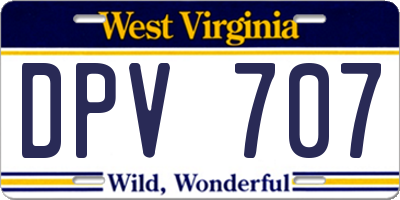 WV license plate DPV707