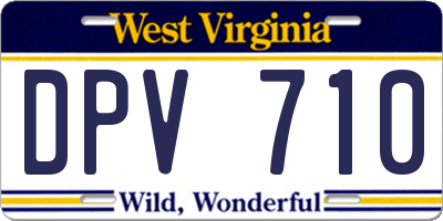 WV license plate DPV710