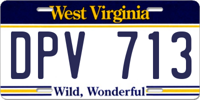 WV license plate DPV713