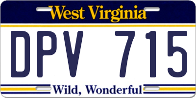 WV license plate DPV715