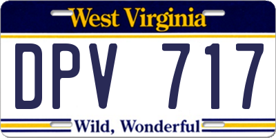 WV license plate DPV717