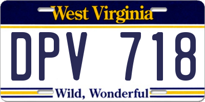 WV license plate DPV718