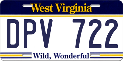 WV license plate DPV722