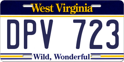 WV license plate DPV723
