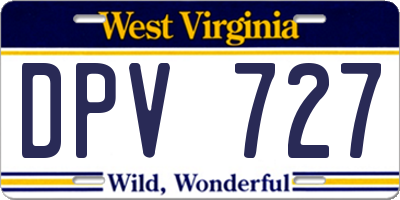 WV license plate DPV727
