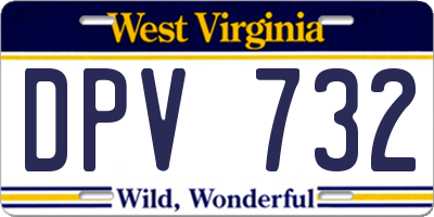 WV license plate DPV732