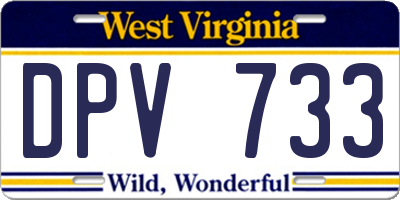 WV license plate DPV733