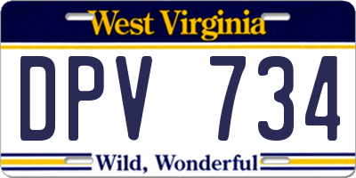 WV license plate DPV734