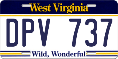 WV license plate DPV737