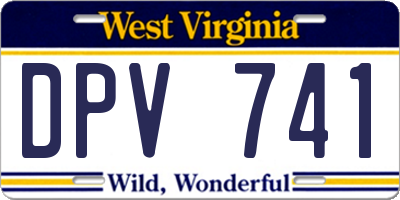 WV license plate DPV741