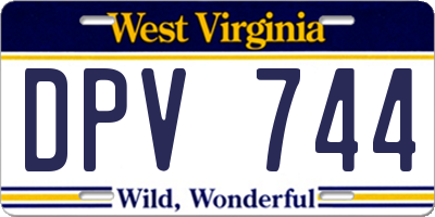 WV license plate DPV744