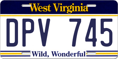 WV license plate DPV745