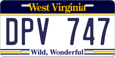 WV license plate DPV747