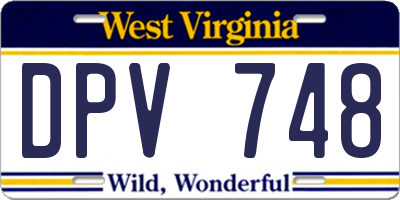 WV license plate DPV748