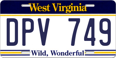WV license plate DPV749