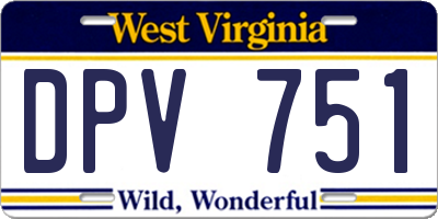 WV license plate DPV751