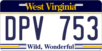 WV license plate DPV753