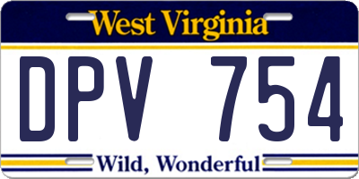 WV license plate DPV754