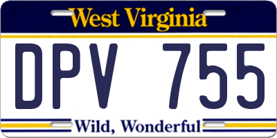 WV license plate DPV755
