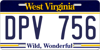 WV license plate DPV756