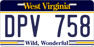 WV license plate DPV758