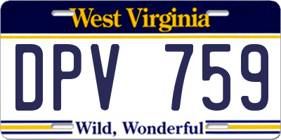 WV license plate DPV759