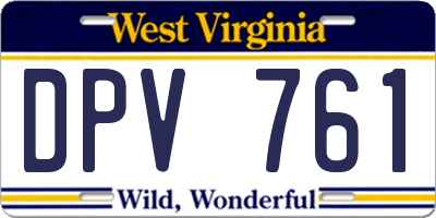 WV license plate DPV761