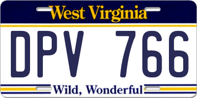 WV license plate DPV766