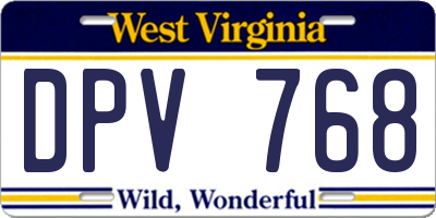 WV license plate DPV768