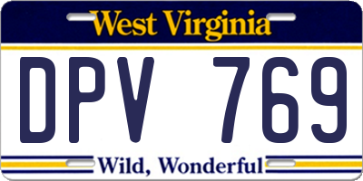 WV license plate DPV769