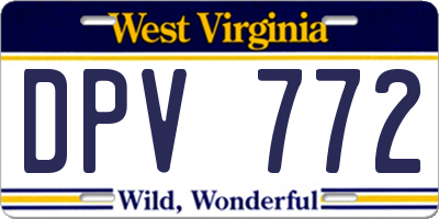 WV license plate DPV772