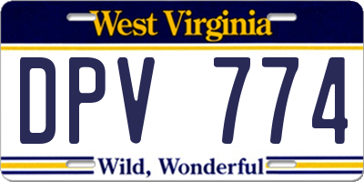 WV license plate DPV774