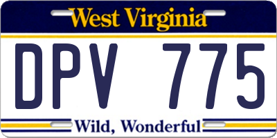WV license plate DPV775