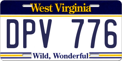 WV license plate DPV776