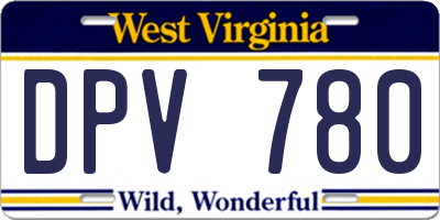WV license plate DPV780
