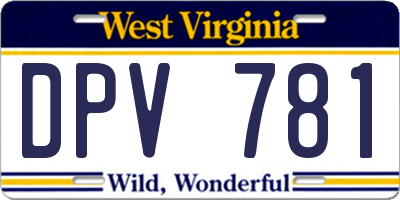 WV license plate DPV781