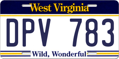 WV license plate DPV783