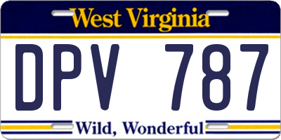 WV license plate DPV787