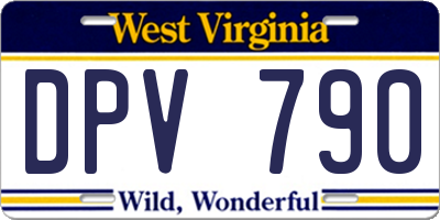WV license plate DPV790