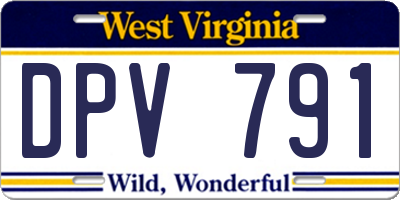 WV license plate DPV791