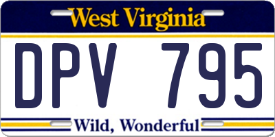 WV license plate DPV795