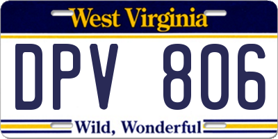 WV license plate DPV806