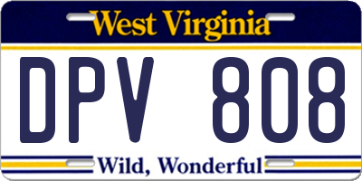 WV license plate DPV808