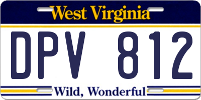 WV license plate DPV812
