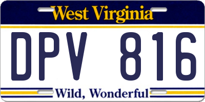 WV license plate DPV816