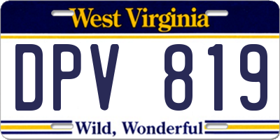 WV license plate DPV819