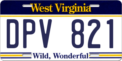 WV license plate DPV821