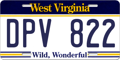 WV license plate DPV822