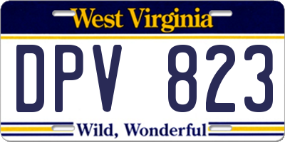 WV license plate DPV823